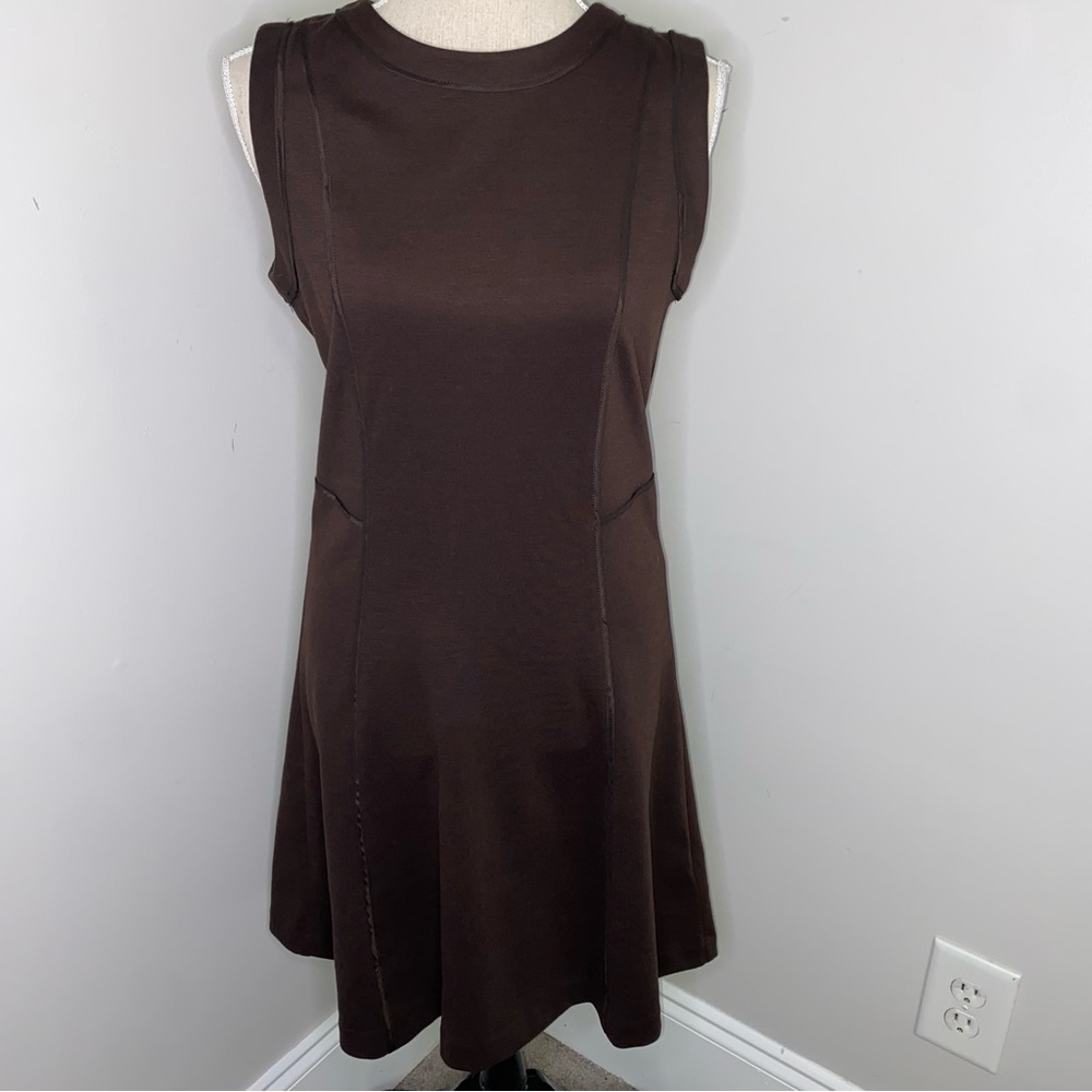 MICHAEL Michael Kors chocolate brown sleeveless fit & flare knit dress size 6
